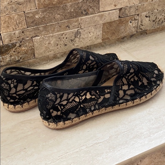 Authentic Valentino Floral Black Lace Espadrilles - Picture 3 of 7